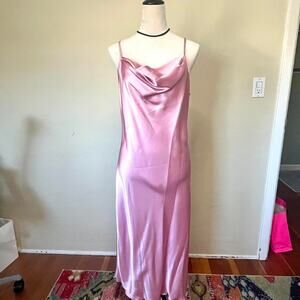 Bebe vintage pink satin slip dress